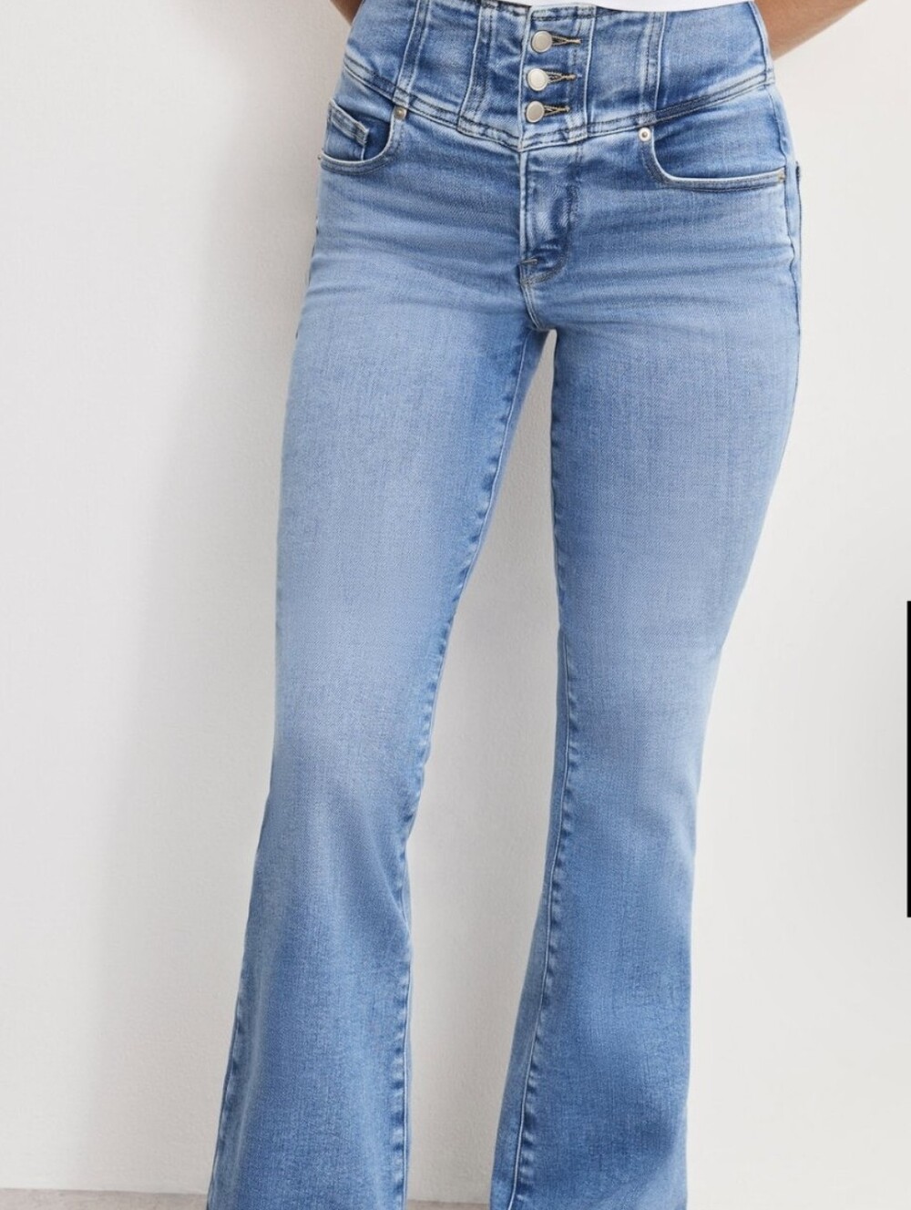 Good American Dolly Parton Jolean Corset Jeans High Waist Flares 0/25 NWT